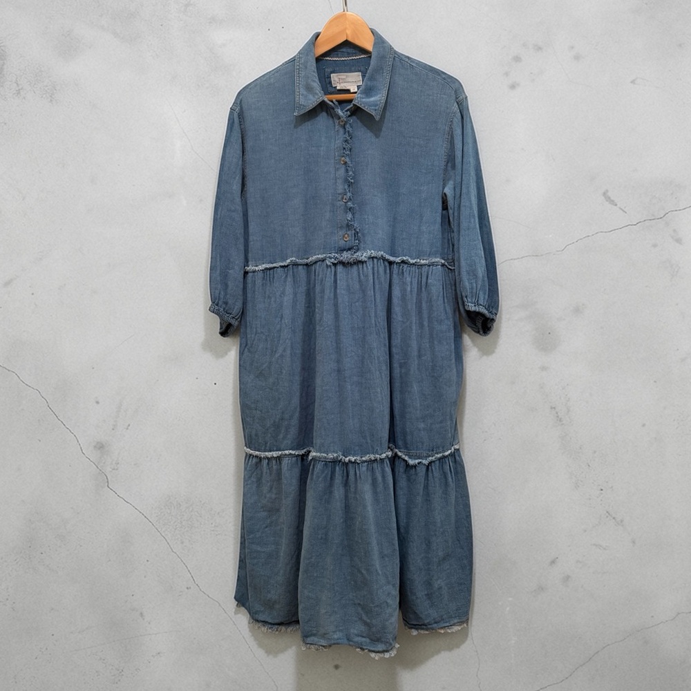 ANTHROPOLOGIE The Bettina Denim Dress Women's LP - Picture 2 of 10